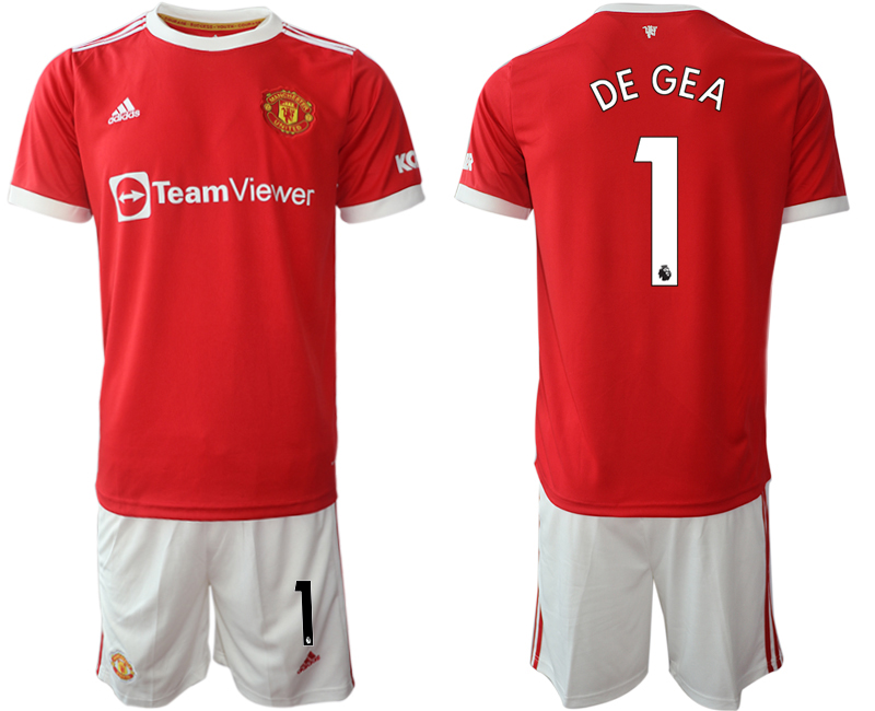 Men 2021-2022 Club Manchester United home red #1 Adidas Soccer Jersey->manchester united jersey->Soccer Club Jersey
